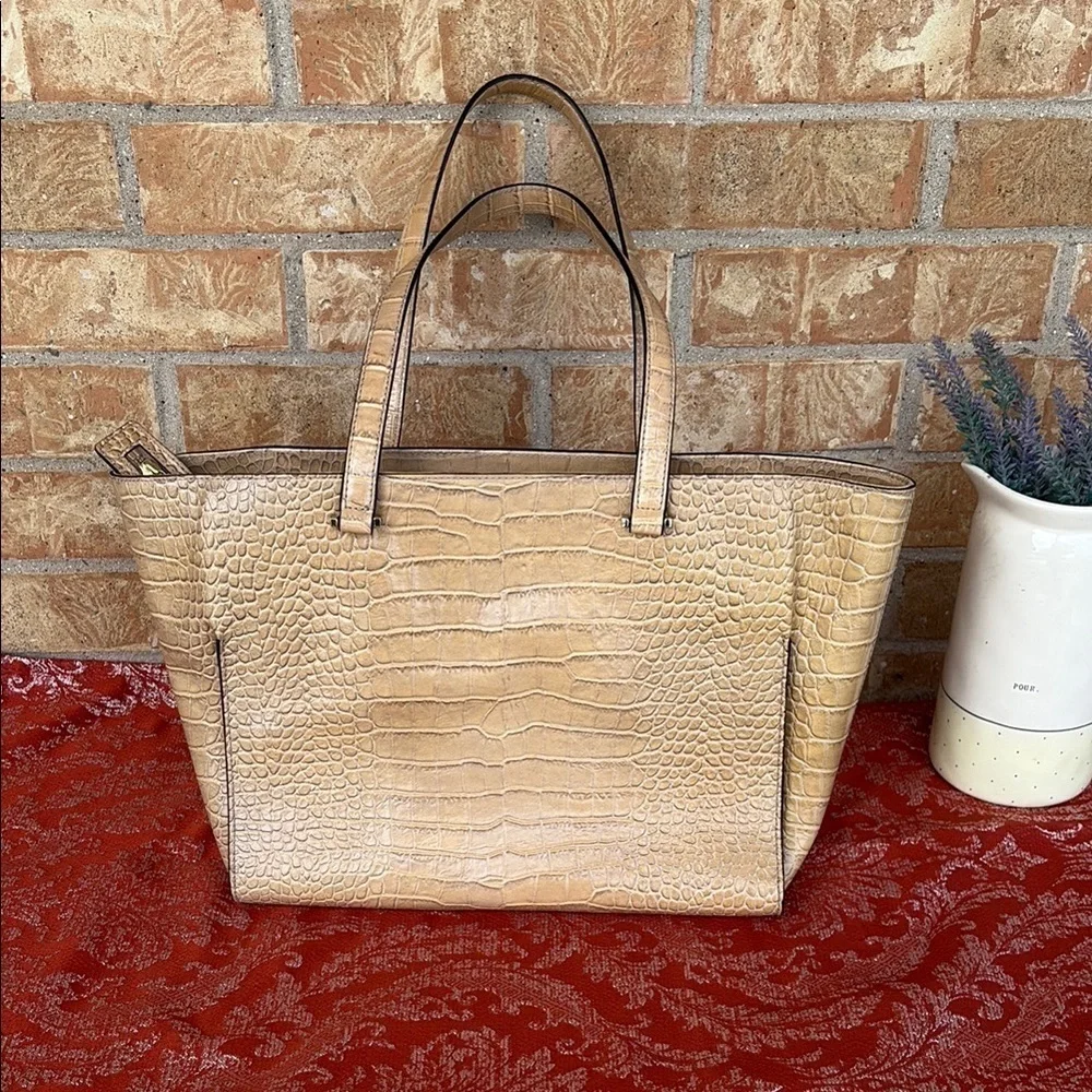 Kate Spade Beige Crocodile Embossed Bag